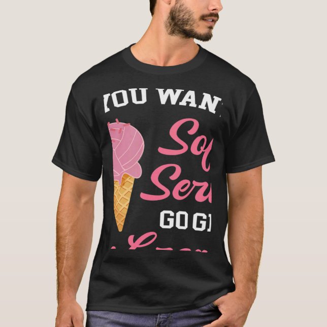 Camiseta Voleibol Se Quiser Um Sorvete Mole (Frente)
