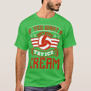 Camiseta Voleibol Tenta Sorvete Como Um Saco Mole