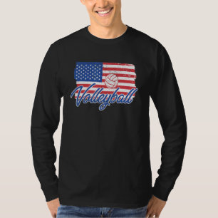 Camiseta Voleibol Vintage Bandeira Americana