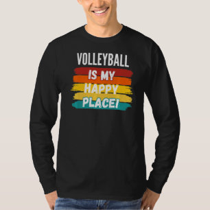 Camiseta Voleibol, Voleibol É Meu Lugar Feliz