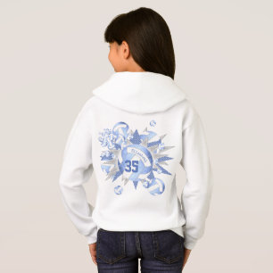 Camiseta volichões e estrelas de cor azul-clara