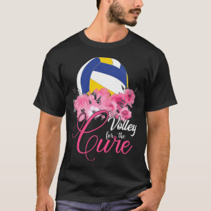 Camiseta Volley Para A Fita Rosa Do Câncer Da Mama Curto -