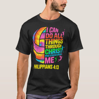 Camiseta Volleyball Bola Tie Dye Eu Posso Fazer Todas as Co