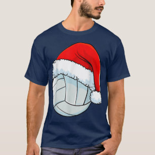 Camiseta Volleyball Christmas Santa Hat Ball Men Women Kids