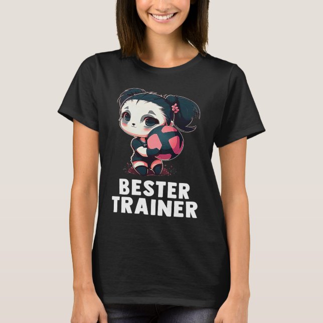 Camiseta Volleyball coach  cute panda girl volleyball (Frente)