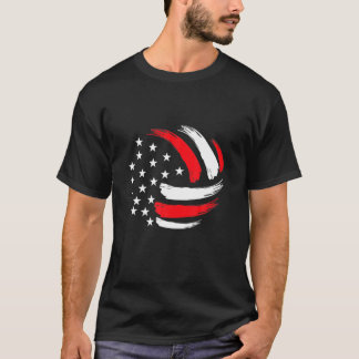 Camiseta Volleyball In American Flag Cool Volleyball Player