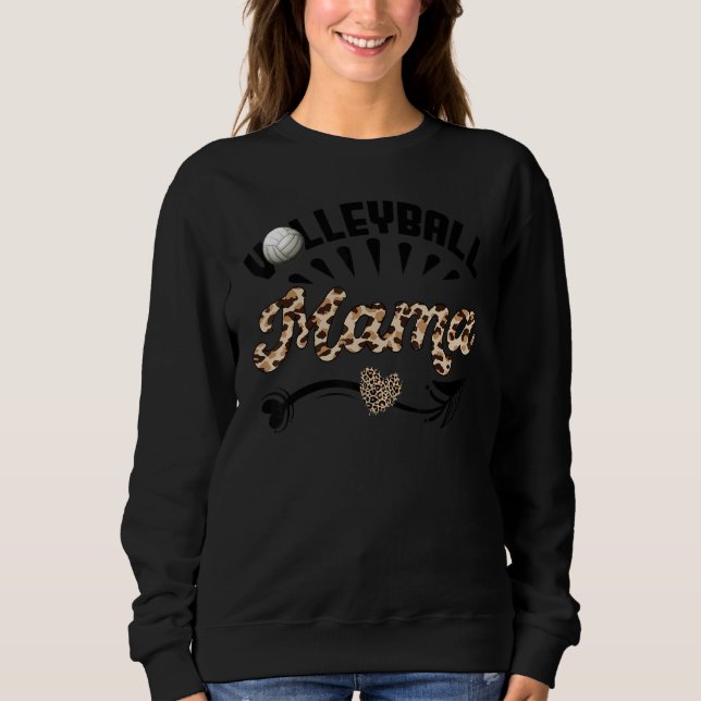Camiseta Volleyball Mama Leopard  Ball Mom Mother's Day (Frente)