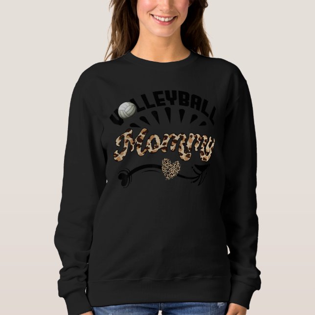 Camiseta Volleyball Mommy Leopard  Ball Mom Mother's Day (Frente)