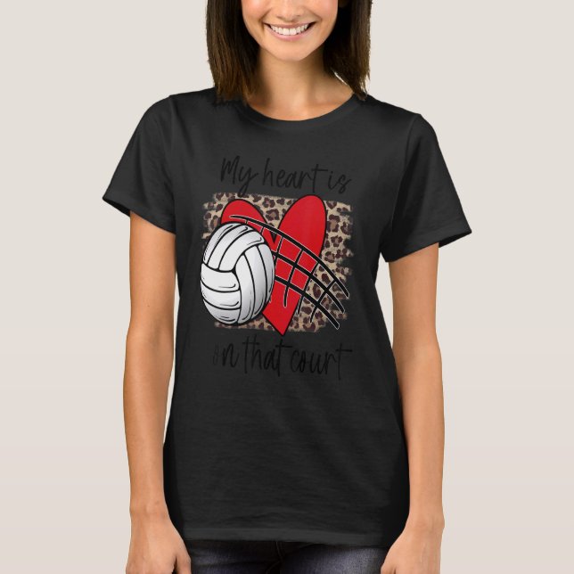 Camiseta Volleyball My Heart is on that Court Leopard Volle (Frente)