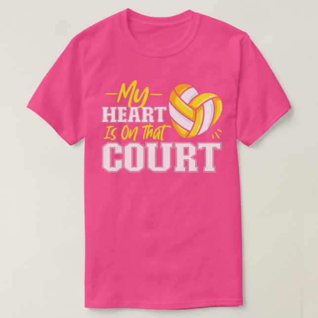 Camiseta Volleyball Player Team My Heart Is On That Court  (Frente do Design)