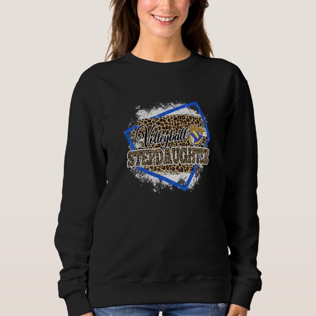 Camiseta Volleyball Stepdaughter Leopard Bleached Family Ma (Frente)