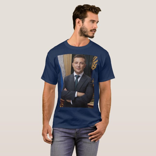 Camiseta Volodymyr Oleksandrovych Zelenskyy Ucrânia T-Shir (Frente Completa)