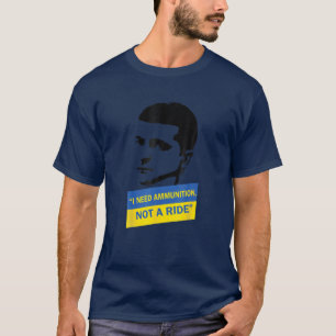 Camiseta Volodymyr Zelensky Preciso De Munições, Não De Uma