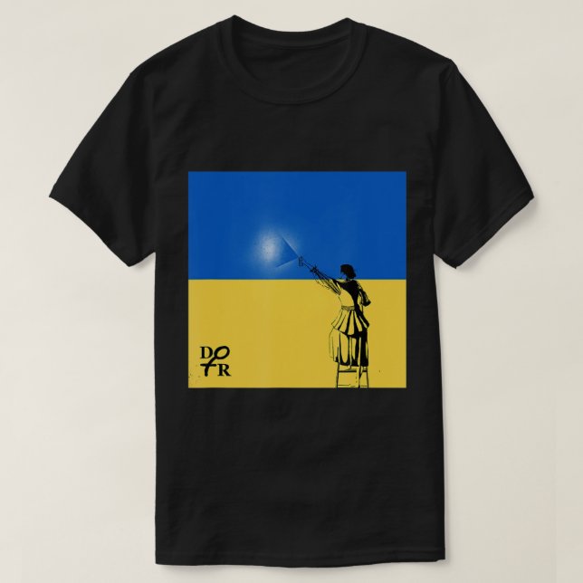 Camiseta Volodymyr Zelensky Presidente Ucrânia Flag Spray P (Frente do Design)