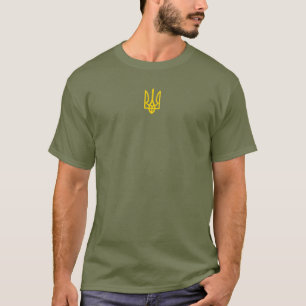 Camiseta Volodymyr Zelensky Ucrânia Trident Emblem Dourado