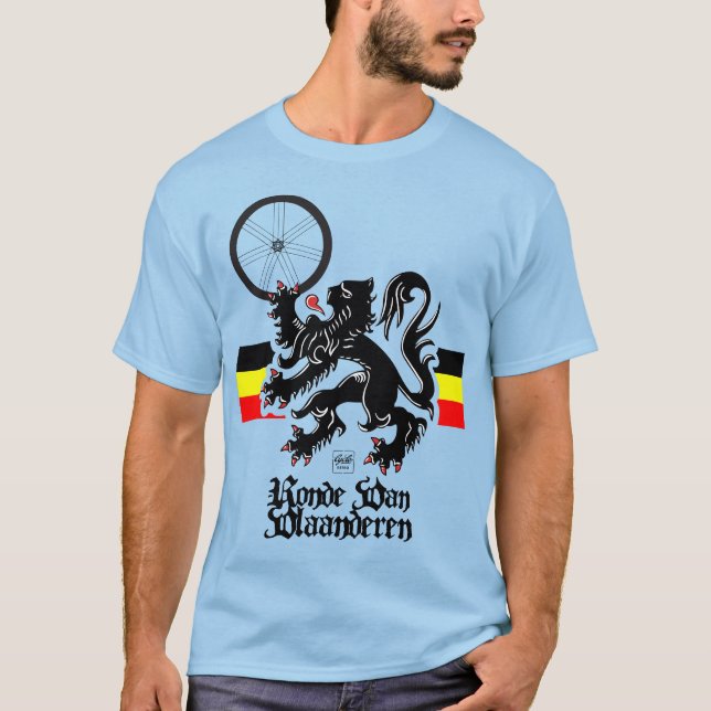 Camiseta Volta à Flandres Lion com cores belgas (Frente)