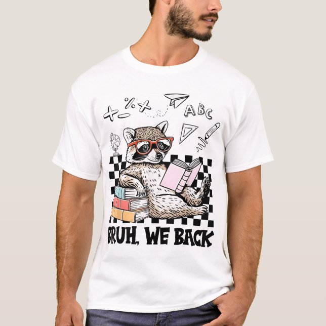 Camiseta Voltamos Guaxinim De Volta à Escola Professor  (Frente)