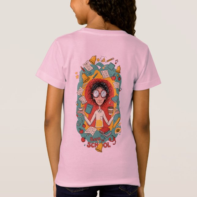 Camiseta Voltando à Escola - Primeiro Dia Pré-Escola (Verso)