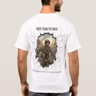 Camiseta Voltando da Guerra Soldado Dupla Exposição Naturez