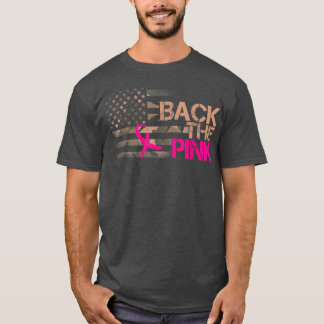 Camiseta Voltar À Camada De Fita Cor-De-Rosa Bandeira Ameri