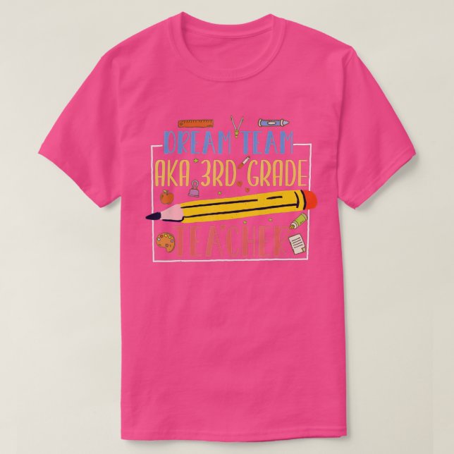 Camiseta Voltar À Equipe De Sonhos De Professores Do Tercei (Frente do Design)
