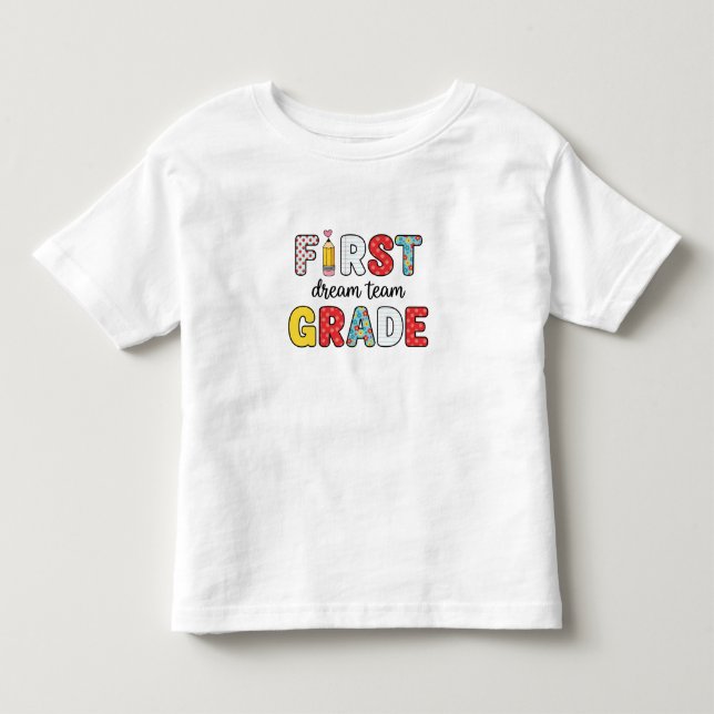 Camiseta Voltar à Equipe de Sonhos do 1º ano da escola (Frente)