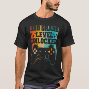 Camiseta Voltar à Escola Jogo de Vídeo Desbloqueado do 3º N