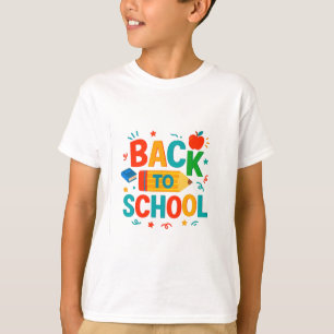Camiseta Voltar à escola" Lápis e Gráfico Coloridos de Appl