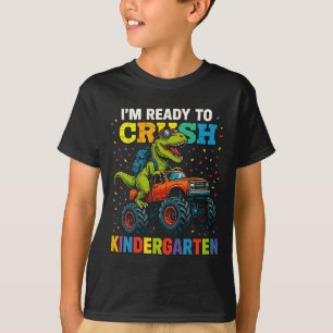 Camiseta Voltar à escola menino dinossauro estou pronto par