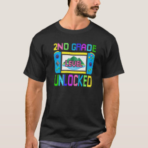 Camiseta Voltar à escola Nível de segundo de jogador de víd
