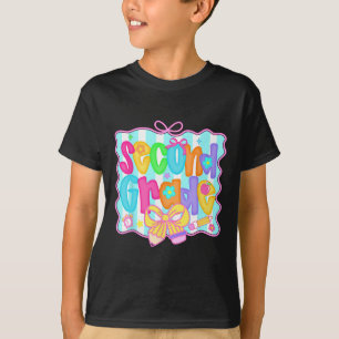 Camiseta Voltar à Escola Preparatória Meninas Laço Coquete 