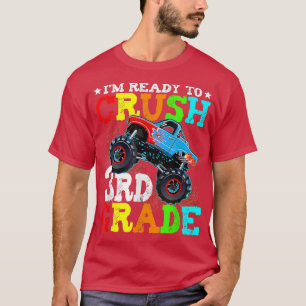 Camiseta Voltar À Escola Pronta Para Esmagar O Monstro Do 3