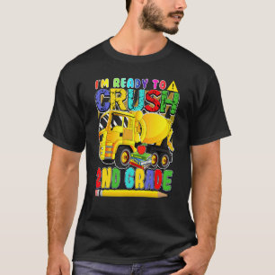 Camiseta Voltar Ao Caminhão Misturador Da Escola Pronto Par