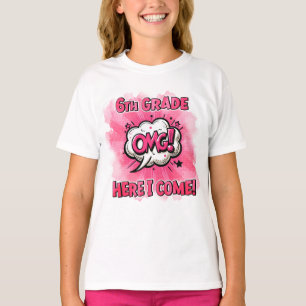 Camiseta Voltar Ao Estilo De Quadrinhos Do Nível 6 Da Escol