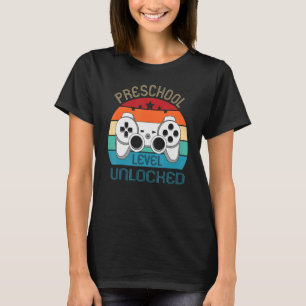 Camiseta Voltar ao Nível de Pré-Escolas Escolar Vídeo Desbl