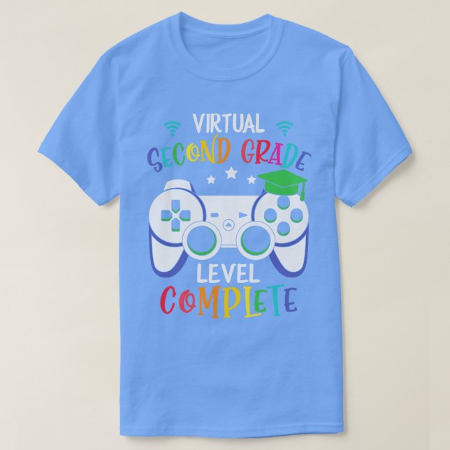 Camiseta Voltar ao nível de segundo ano virtual da escola c (Frente do Design)
