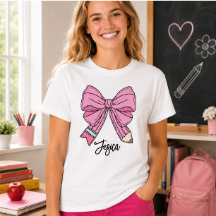 Camiseta Voltar ao Nome Personalizado do Coquette Escolar