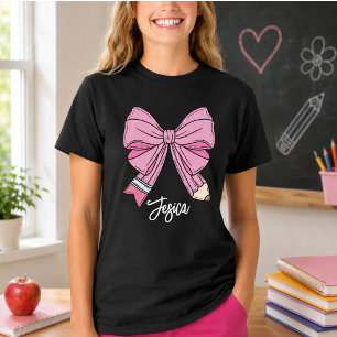 Camiseta Voltar ao Nome Personalizado do Coquette Escolar