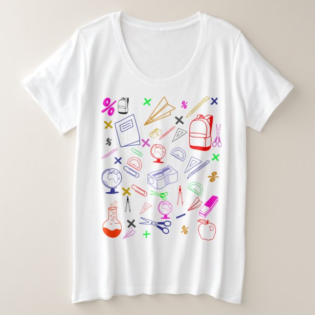 Camiseta Voltar ao padrão da escola (Frente do Design)