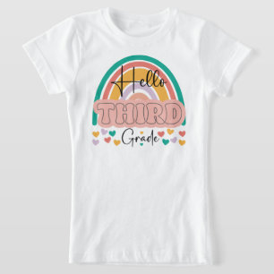 Camiseta Voltar ao Teto Escolar Hello Third Grade T Shirt