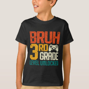 Camiseta Voltar às Aulas 3ª Série Gamer Bruh Nível 3ª Série