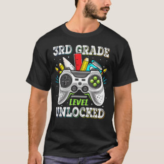 Camiseta Voltar às Aulas 3º Ano Desbloqueado Gamer