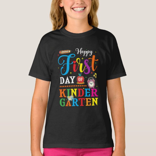 Camiseta Voltar às aulas, jardim de infância (Frente)