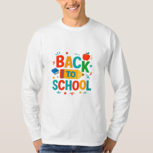Camiseta Voltar às Aulas" Lápis Colorido e Gráfico de Maçã