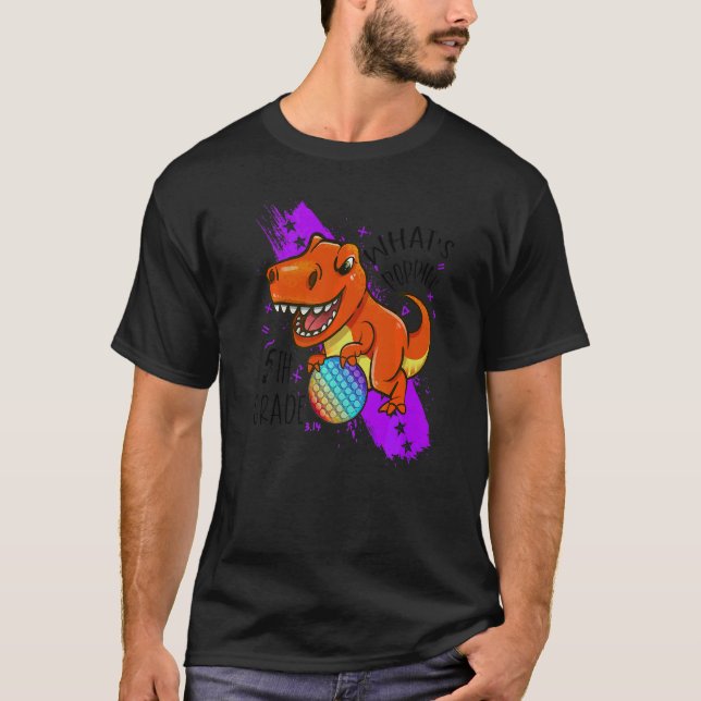 Camiseta Voltar às Escolas 5ª Série Dinossauro Pop It Fidge (Frente)