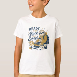 Camiseta Voltar às Suprimentos Escolares da Preguiça