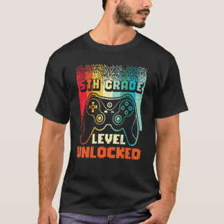 Camiseta Voltar às Video Games de Nível da 5ª Série Desbloq