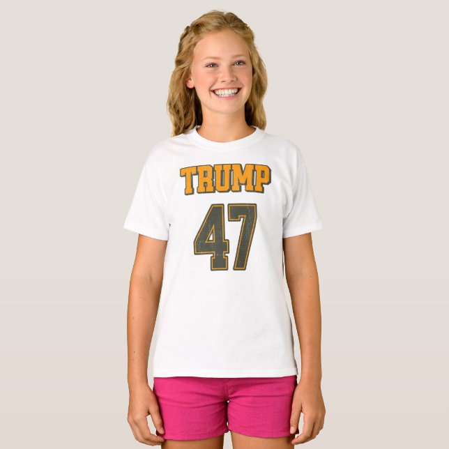 Camiseta Voltar Equipe Trump 47 Vintage (Frente Completa)
