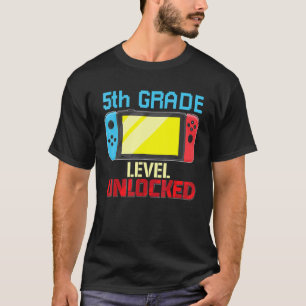 Camiseta Voltar para a escola Nível de 5 de jogador de víde