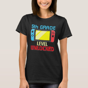 Camiseta Voltar para a escola Nível de 5 de jogador de víde